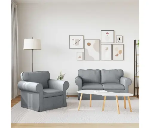 Sofa 2 Pcs Šviesiai Pilka