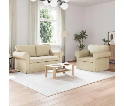 Sofa 120Cm 2 Pcs Kreminė Metalas