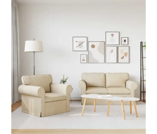 Sofa 120Cm 2 Pcs Kreminė Metalas