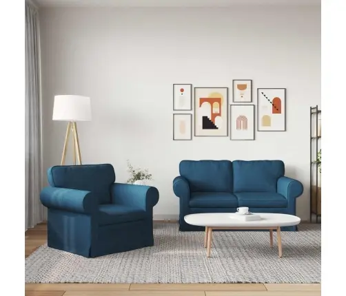 Dīvāns 2 Pcs Zila Metāls Vidaxl