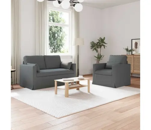 Dīvāns 2 Pcs Tumši Pelēks Metāls Vidaxl