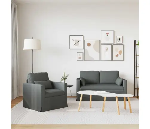 Dīvāns 2 Pcs Tumši Pelēks Metāls Vidaxl