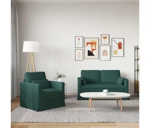 Diivan 2 Pcs Tume Rohelise