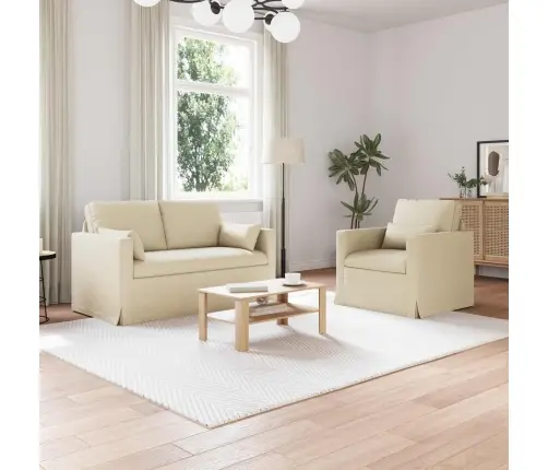 Dīvāns 2 Pcs Krēmkrāsa Metāls Vidaxl