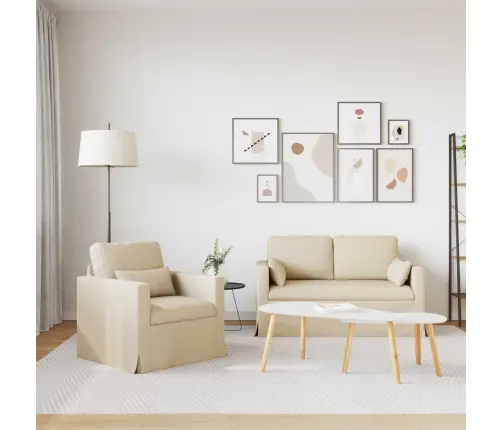 Dīvāns 2 Pcs Krēmkrāsa Metāls Vidaxl