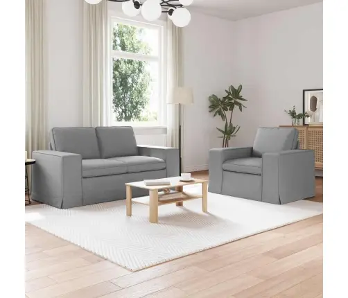 Dīvāns 2 Pcs Gaiši Pelēks Metāls Vidaxl