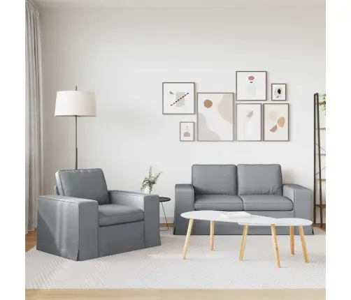 Dīvāns 2 Pcs Gaiši Pelēks Metāls Vidaxl