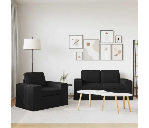 Sofa 120Cm 2 Pcs Juoda Metalas