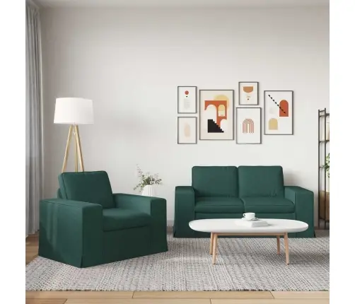 Diivan 2 Pcs Tume Rohelise