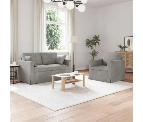 Dīvāns 2 Pcs Gaiši Pelēks Vidaxl