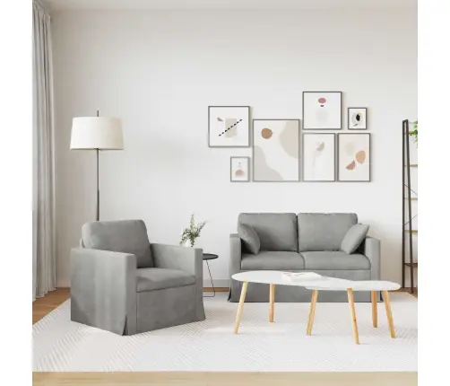 Dīvāns 2 Pcs Gaiši Pelēks Vidaxl