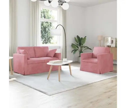 Dīvāns 2 Pcs Rozā Vidaxl
