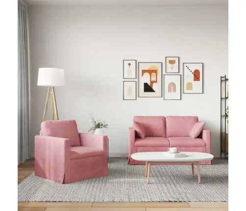 Dīvāns 2 Pcs Rozā Vidaxl