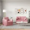 Dīvāns 2 Pcs Rozā Vidaxl