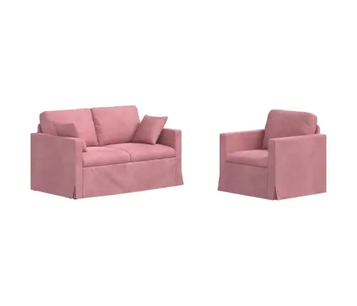 Dīvāns 2 Pcs Rozā Vidaxl