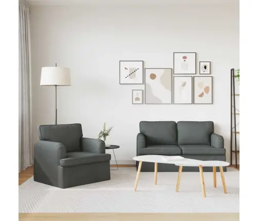 Sofa 2 Pcs Tamsiai Pilka