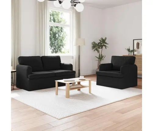 Dīvāns 2 Pcs Melna Metāls Vidaxl