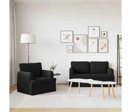 Dīvāns 2 Pcs Melna Metāls Vidaxl