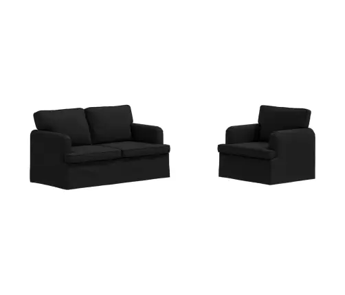 Dīvāns 2 Pcs Melna Metāls Vidaxl