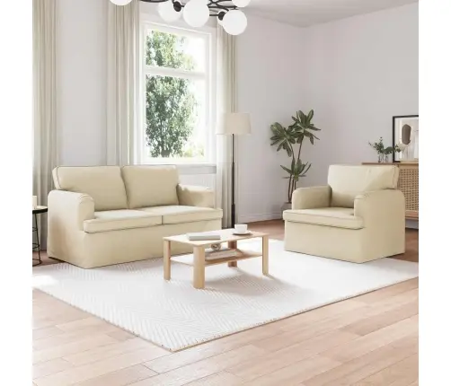 Sofa 120Cm 2 Pcs Kreminė Metalas