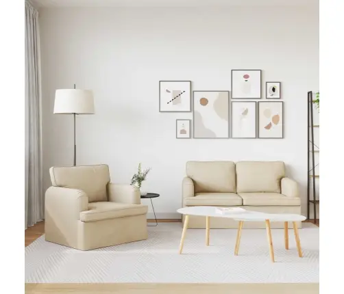 Sofa 120Cm 2 Pcs Kreminė Metalas