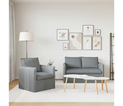 Dīvāns 120Cm 2 Pcs Gaiši Pelēks Metāls Vidaxl