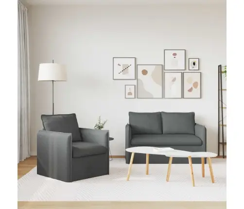 Dīvāns 120Cm 2 Pcs Tumši Pelēks Metāls Vidaxl