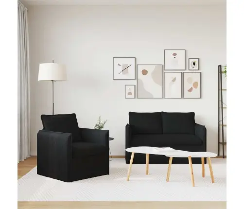 Dīvāns 120Cm 2 Pcs Melna Metāls Vidaxl