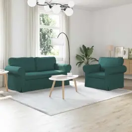 Dīvāns 140Cm 2 Pcs Tumši Zaļš Metāls Vidaxl