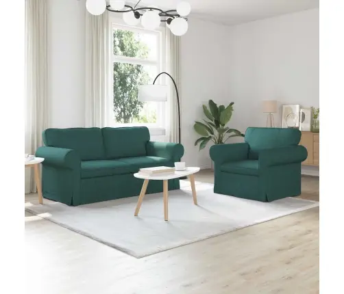 Dīvāns 2 Pcs Tumši Zaļš Metāls Vidaxl