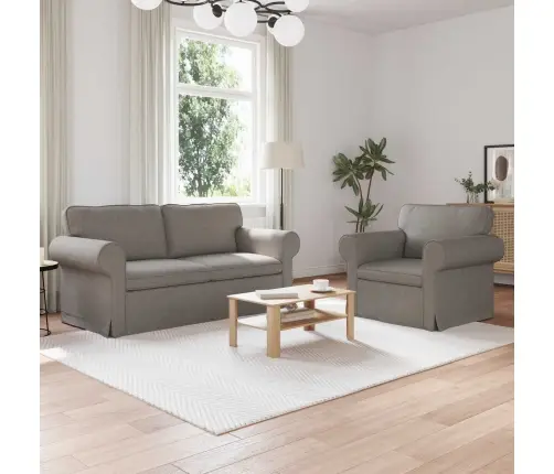 Sofa 140Cm 2 Pcs Taupe Metalas