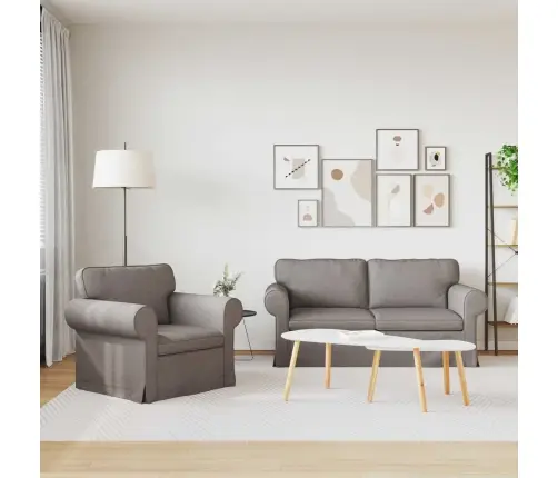 Sofa 140Cm 2 Pcs Taupe Metalas