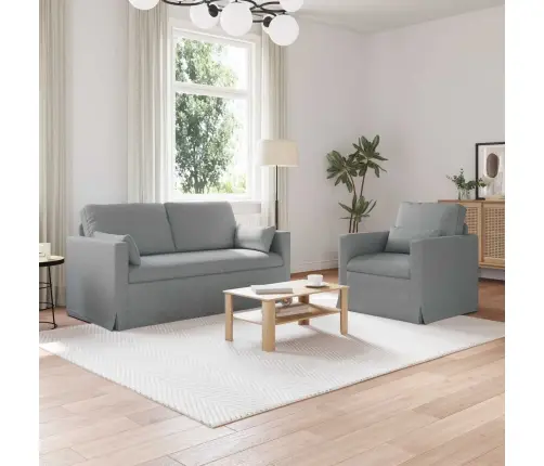 Dīvāns 2 Pcs Gaiši Pelēks Metāls Vidaxl