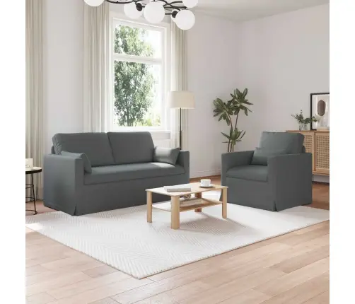 Dīvāns 2 Pcs Tumši Pelēks Metāls Vidaxl