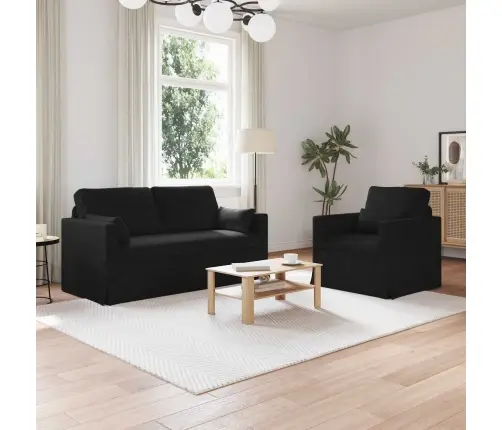 Dīvāns 2 Pcs Melna Metāls Vidaxl