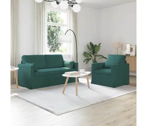 Dīvāns 2 Pcs Tumši Zaļš Metāls Vidaxl