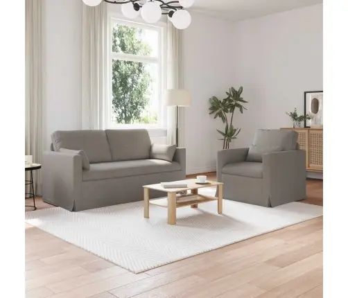 Sofa 140Cm 2 Pcs Taupe Metalas