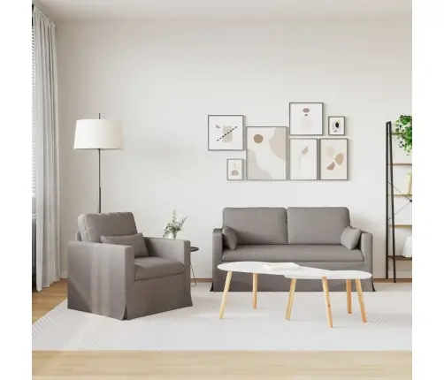 Sofa 140Cm 2 Pcs Taupe Metalas