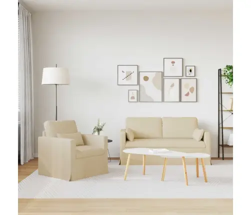 Dīvāns 2 Pcs Krēmkrāsa Metāls Vidaxl