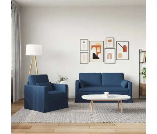 Diivan 140Cm 2 Pcs Sinine Metall