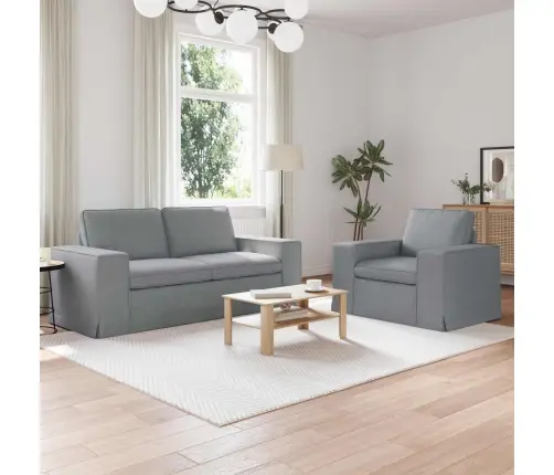 Dīvāns 2 Pcs Gaiši Pelēks Metāls Vidaxl