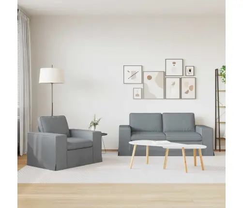 Dīvāns 2 Pcs Gaiši Pelēks Metāls Vidaxl