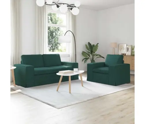 Dīvāns 2 Pcs Tumši Zaļš Metāls Vidaxl