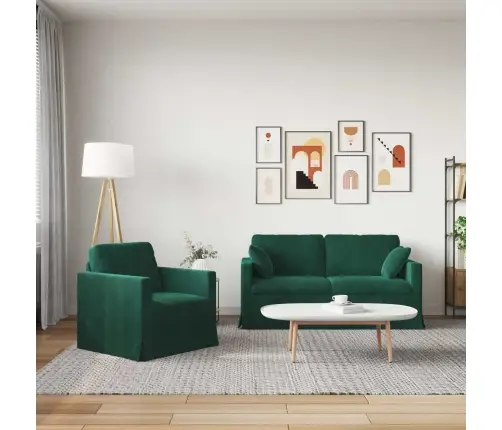 Sofa 2 Pcs Tamsiai Žalia