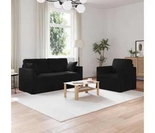 Dīvāns 2 Pcs Melna Vidaxl