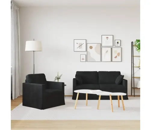 Dīvāns 2 Pcs Melna Vidaxl