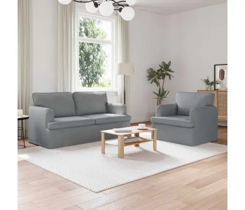 Dīvāns 2 Pcs Gaiši Pelēks Metāls Vidaxl