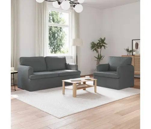 Dīvāns 2 Pcs Tumši Pelēks Metāls Vidaxl