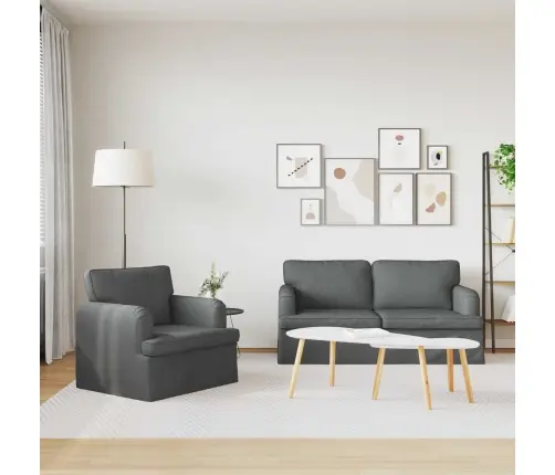 Dīvāns 2 Pcs Tumši Pelēks Metāls Vidaxl