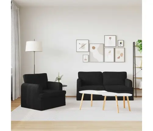 Sofa 140Cm 2 Pcs Juoda Metalas